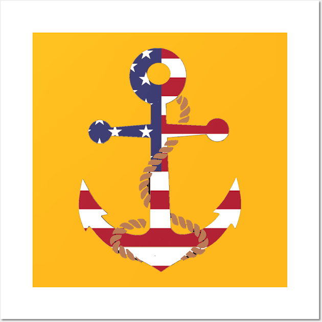 Red, White and Blue Anchor. Wall Art by Airdale Navy